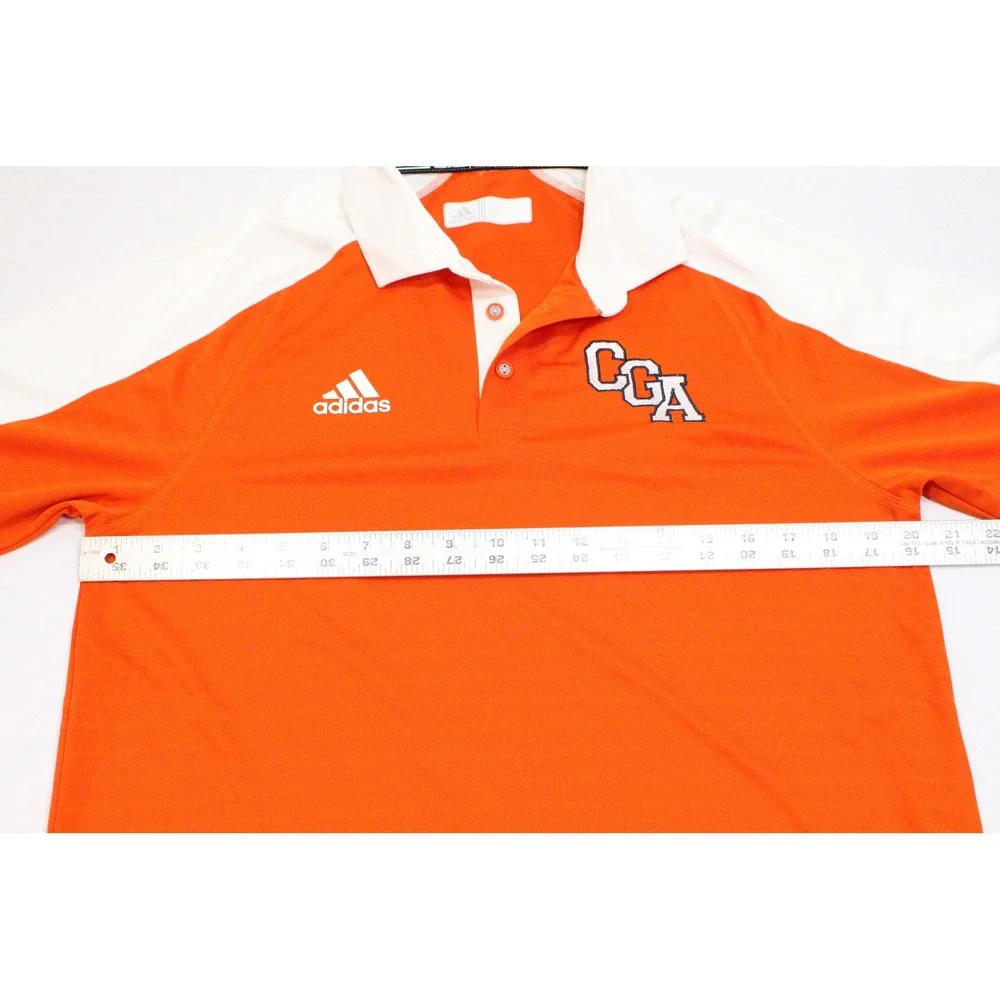 Adidas CGA Coast Guard Academy Climalite Polo Shirt Mens Medium Orange White